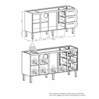 Gabinete de Cozinha 4 Portas 3 Gavetas 174x92x52cm Aço Branco Novo Venus Cozimax