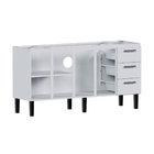 Gabinete de Cozinha 4 Portas 3 Gavetas 174x92x52cm Aço Branco Novo Venus Cozimax
