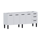 Gabinete de Cozinha 4 Portas 3 Gavetas 192x85x48cm Aço Branco Atenas Cozimax