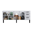 Gabinete de Cozinha 4 Portas 3 Gavetas 192x85x48cm Aço Branco Atenas Cozimax