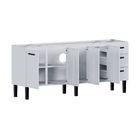 Gabinete de Cozinha 4 Portas 3 Gavetas 192x85x48cm Aço Branco Atenas Cozimax