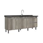 Gabinete De Cozinha 194cm Armário 100% Mdf Madeira Barrique B