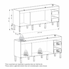 Gabinete de Cozinha 3 Portas 2 Gavetas 194x87x50,5cm Madeira Preto Sabiá Cozimax