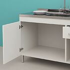 Gabinete De Cozinha 3 Porta E 1 Porta Armário 114cm Multiuso