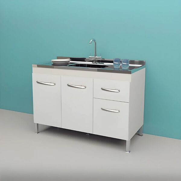 Gabinete De Cozinha 3 Porta E 1 Porta Armário 114cm Multiuso