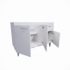 Gabinete De Cozinha Balcão C/ Pés 120cm Branco Brovália