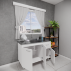 Gabinete De Cozinha Balcão C/ Pés 120cm Branco Brovália