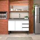 Gabinete De Cozinha Branco Em Aço 116cm Netuno Cozimax