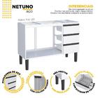 Gabinete De Cozinha Branco Em Aço 116cm Netuno Cozimax