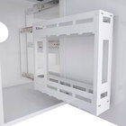 Gabinete De Cozinha Branco Em Aço 135cm Com Puxador Preto Gai