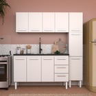 Gabinete De Cozinha Branco Em Aço 144cm 3 Gavetas Venus Flat