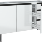 Gabinete De Cozinha Branco Em Aço 146cm Com Puxador Preto Gai