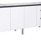 Gabinete De Cozinha Branco Em Aço 195cm Com Puxador Preto Gai