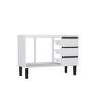 Gabinete De Cozinha Branco Em Aço Montado 116cm Netuno Cozimax