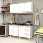 Gabinete De Cozinha Branco Em Aço Montado 144cm 3 Gavetas Ven
