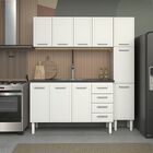 Gabinete De Cozinha Branco Em Aço Montado 144cm 4 Gavetas Jun