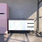 Gabinete De Cozinha Branco Em Aço Montado 144cm Netuno Cozimax