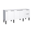 Gabinete De Cozinha Branco Em Madeira 194cm Cisne Cozimax