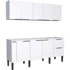 Gabinete De Cozinha Branco Em Madeira Montado 174cm Cisne Coz