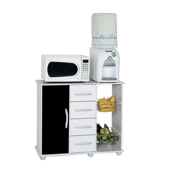 Gabinete De Cozinha Camila Com Fruteira 1 Pt 4 Gv Branco E Pr