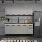 Gabinete De Cozinha Cinza Em Aço 192cm 3 Gavetas Juno Cozimax