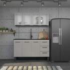 Gabinete De Cozinha Cinza Em Aço Montado 144cm 3 Gavetas Juno