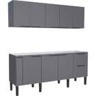 Gabinete De Cozinha Cinza Em Madeira Montado 174cm Cisne Cozi