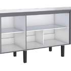 Gabinete De Cozinha Cinza Em Madeira Montado 194cm Cisne Cozi