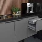 Gabinete De Cozinha Cinza Em Madeira Montado 194cm Cisne Cozi