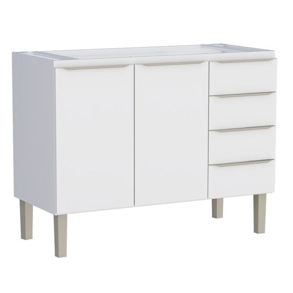 Gabinete De Cozinha Em Aço Branco 117cm Flora Cozimax