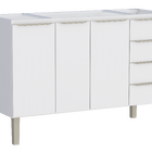 Gabinete De Cozinha Em Aço Branco 134cm Flora Cozimax