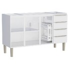 Gabinete De Cozinha Em Aço Branco 144cm Flora Cozimax