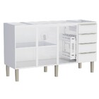 Gabinete De Cozinha Em Aço Branco 153cm Flora Cozimax
