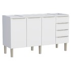 Gabinete De Cozinha Em Aço Branco 153cm Flora Cozimax