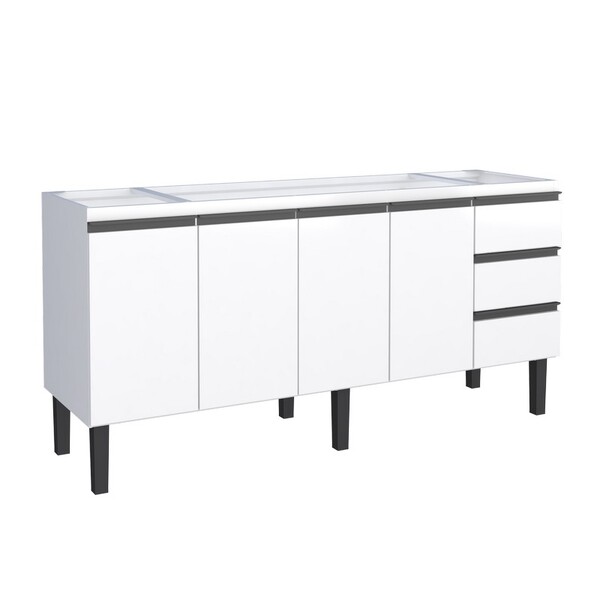 Gabinete De Cozinha Em Aço Branco 174cm Netuno Cozimax