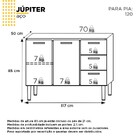 Gabinete De Cozinha Em Aço Cinza 117cm Jupiter Cozimax
