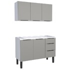Gabinete De Cozinha Em Aço Cinza 117cm Jupiter Cozimax