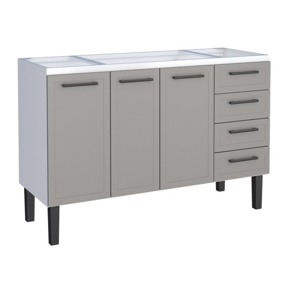 Gabinete De Cozinha Em Aço Cinza 134cm Juno Cozimax