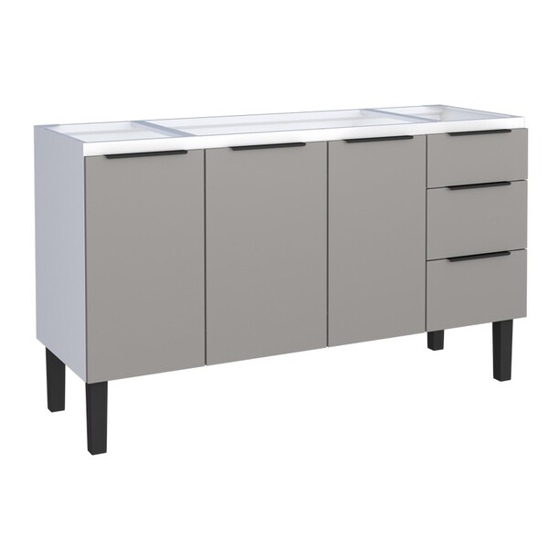 Gabinete De Cozinha Em Aço Cinza 144cm Jupiter Cozimax