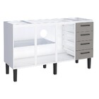 Gabinete De Cozinha Em Aço Cinza 153cm Juno Cozimax