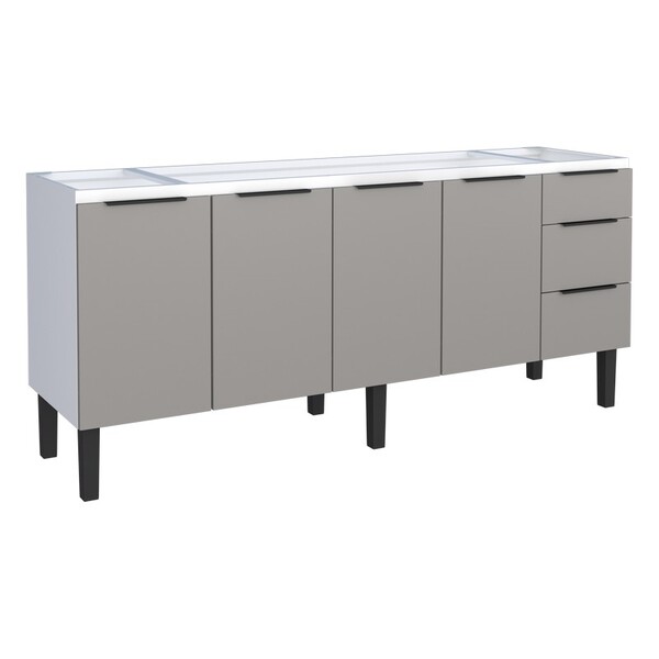 Gabinete De Cozinha Em Aço Cinza 192cm Jupiter Cozimax