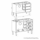 Gabinete De Cozinha Em Aço Preto 117cm Netuno Cozimax