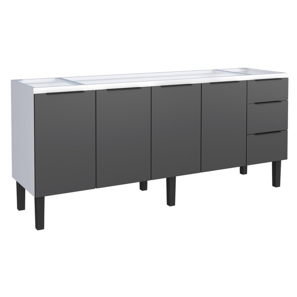 Gabinete De Cozinha Em Aço Preto 192cm Jupiter Cozimax