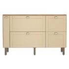 Gabinete De Cozinha Em Madeira Jequitibá/areia 144cm Grou Coz