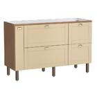 Gabinete De Cozinha Em Madeira Jequitibá/areia 144cm Grou Coz