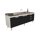 Gabinete De Cozinha Em Mdf Para Pia De 1,80 San Marino Preto