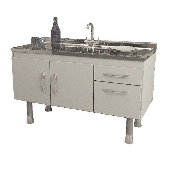 Gabinete De Cozinha Em Mdf Slim 112 Branco