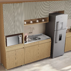 Gabinete de Cozinha MDF Carvalho Greige sem Tampo com 2 Portas Simone Mendes Nesher