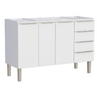 Gabinete De Cozinha Montado Em Aço Branco 134cm Flora Cozimax