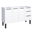Gabinete De Cozinha Montado Em Aço Branco 134cm Jupiter Cozim